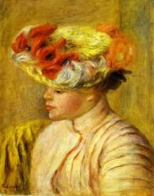Haga click para ver la imagen ampliada young woman wearing a hat with flowers_ (jeune femme au chapeau de fleurs.jpg